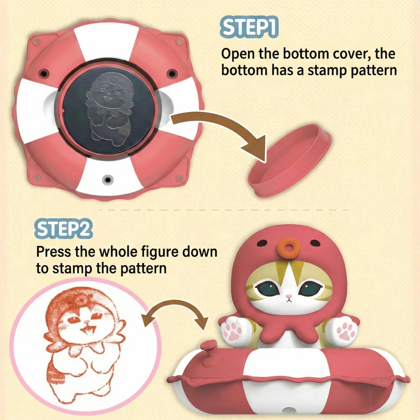 MOFUSAND SWIMMING RING STAMP FIGURE