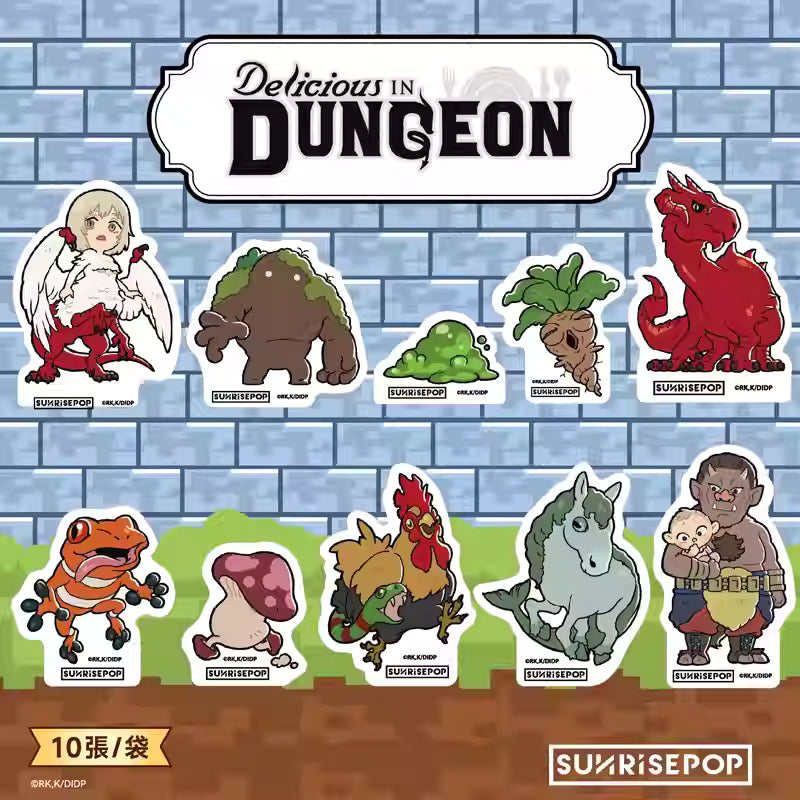[ORDER ON REQUEST] SUNRISEPOP DUNGEON MESHI Official 10 Piece Sticker Pack (3 Kinds)