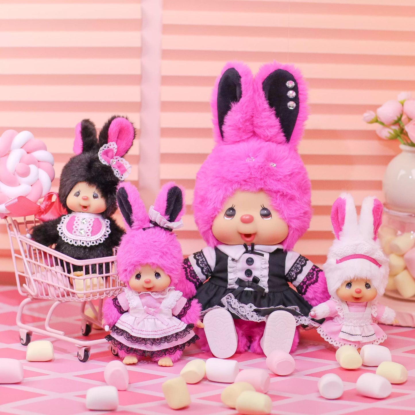 [ORDER ON REQUEST] MONCHHICHI Chimutan Hot Pink and Cool Black Series