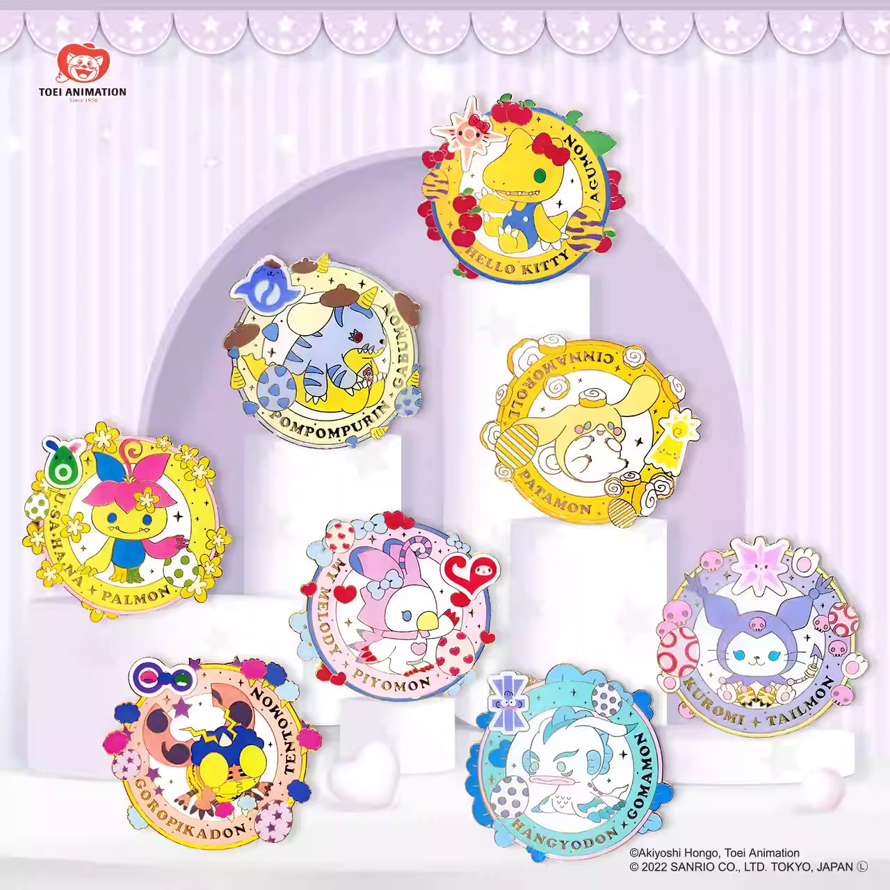 [ORDER ON REQUEST] GOGOGOODS DIGIMON ADVENTURES x SANRIO Metal Badge Pin Blindbox (Random)