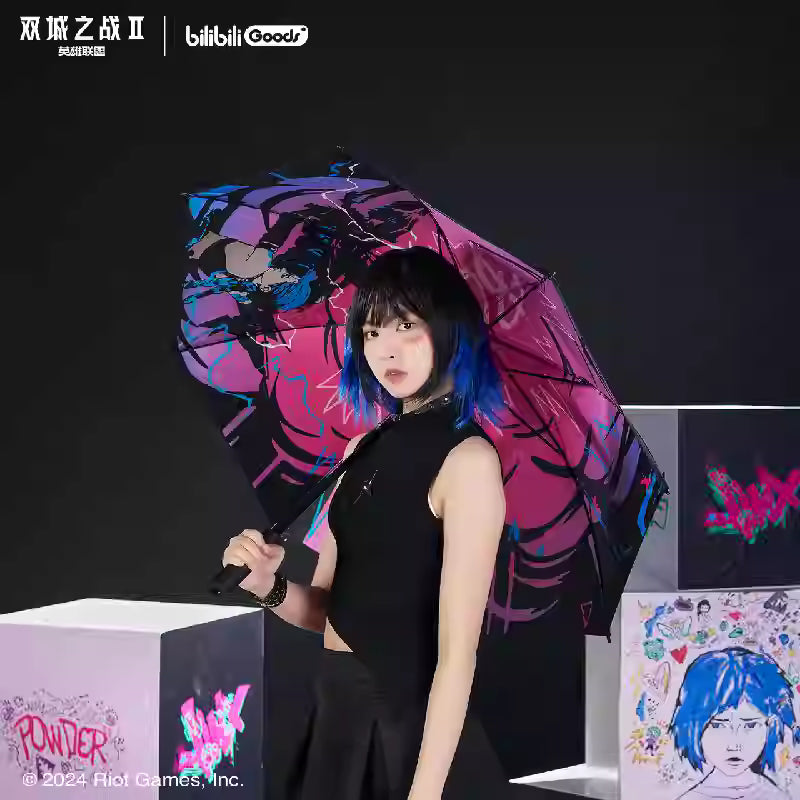 [ORDER ON REQUEST] BILIBILIGOODS LEAGUE OF LEGENDS Arcane Jinx Design Stick Umbrella