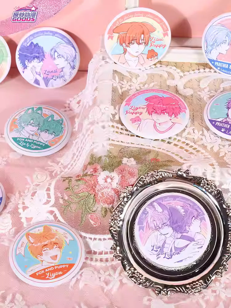 [ORDER ON REQUEST] Yuangu LYING PUPPIES GET EATEN Pastel Badge Button Pin (Random)